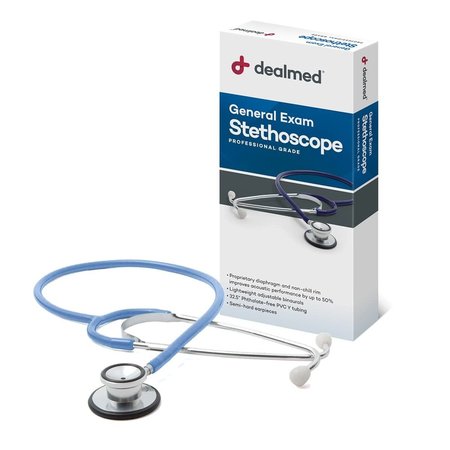 DEALMED Economy Dual-Head Stethoscope, Light Blue, Ea. 786406